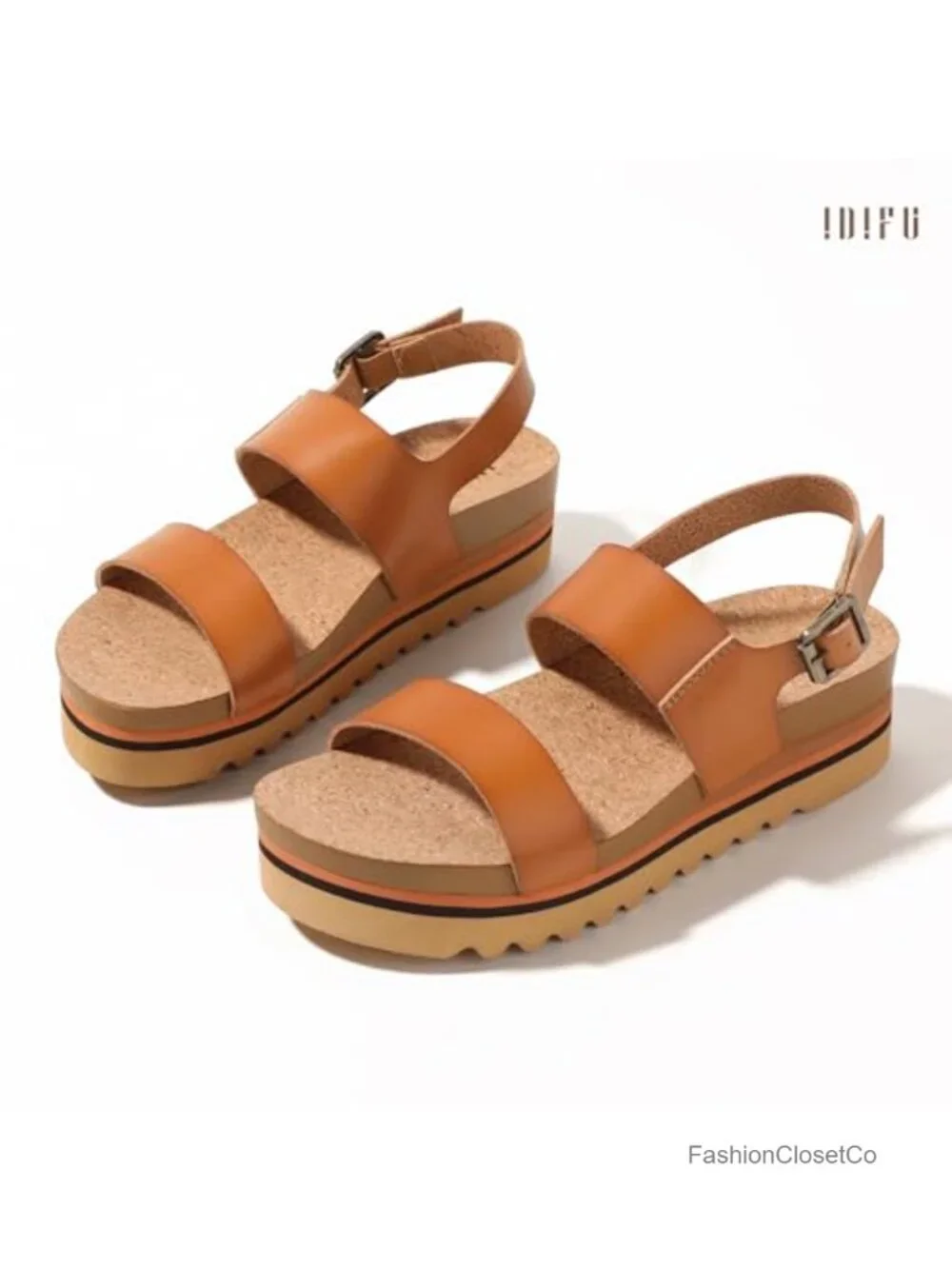 Retro 2in Platform Wedge Sandals Ankle Strap Comfort Arch Support